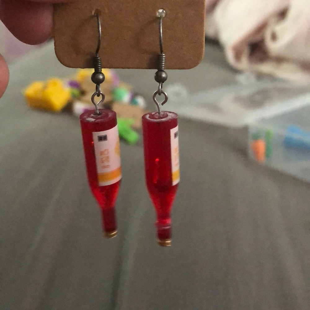 wine bottle earrings